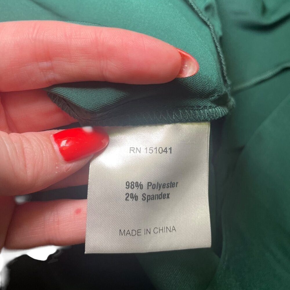 O.P.T. Bonnie Dress XS Green Midi Ruched Sleeve Smocked Back NWT $179 - Picture 3 of 7